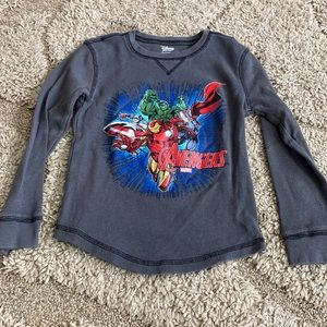 Disney Marvel Avengers thermal tee size 5/6 grey